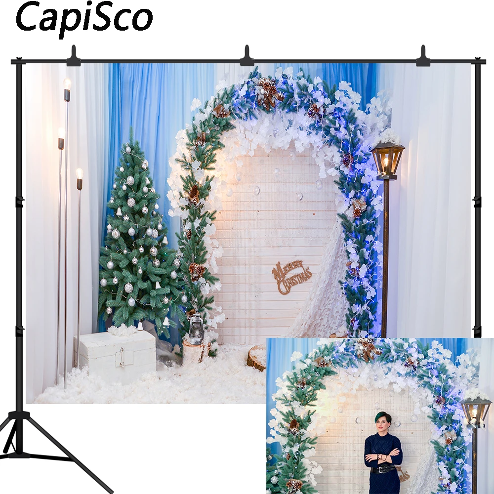 Capisco Photography Background Winter Christmas Tree snow Decoration Xmas Backdrops for Photo Studio Backdrop Photocall prop