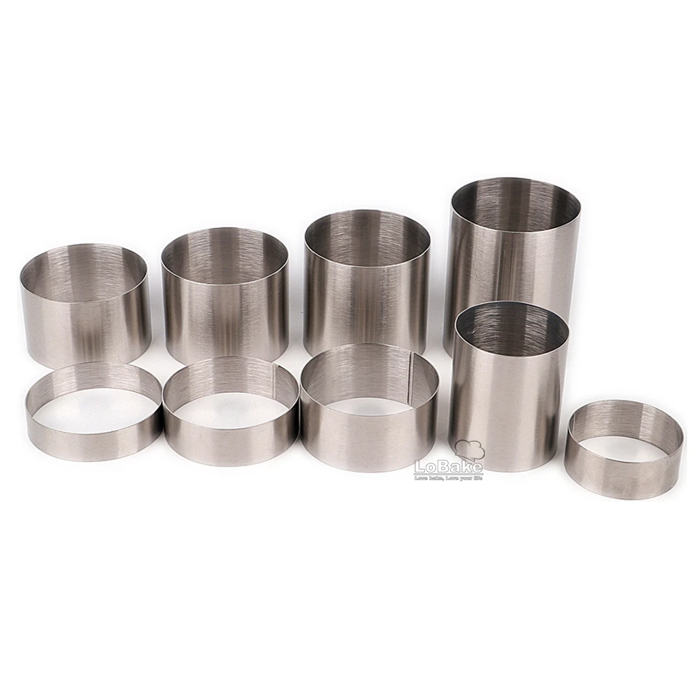 10pcs/lot Diameter 5cm 6.3cm round shape various height stainless steel mousse cake ring mini tiramisu molding cutter DIY baking