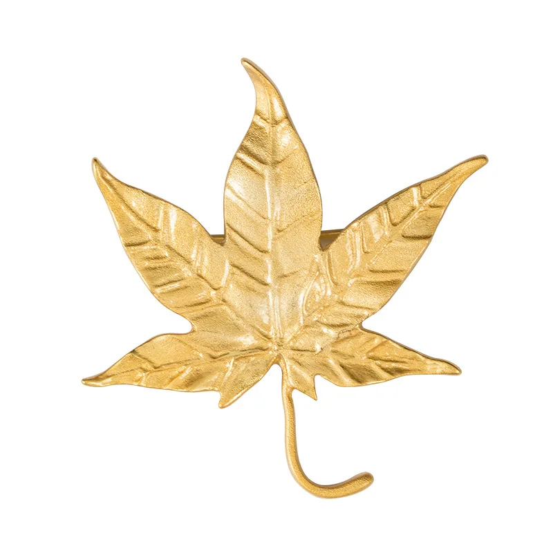 925 Sterling Silver Golden Maple Leaf Brooch For Clothes Women's Fashion Jewelry Luxury Elegant Gift Sweater Accessories
