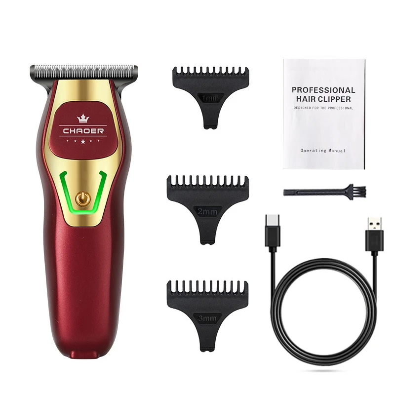 Krachtige professionele tondeuse Mannen 0MM T-mes Elektrische tondeuse Oplaadbare kapper Kapselmachine Baardtrimmer Scheerapparaat - afbeelding 1