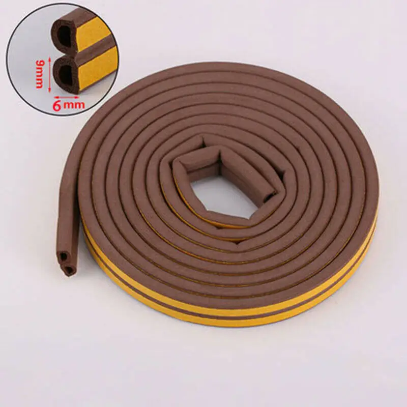 5M D Brown Car Door Window Trim Edge Moulding Rubber Weatherstrip Seal Strip