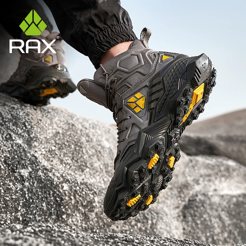 Rax เดินป่าผู้ชายรองเท้ากันน้ำกลางแจ้งปีนเขาแคมป์ล่าสัตว์บูท Trekking รองเท้าผ้าใบยุทธวิธี Wakling กีฬา Antle หิมะรองเท้า