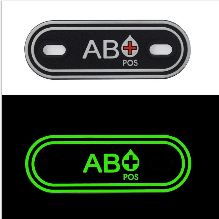 Army Tactical Negative Blood GROUP Positive A B AB O POS Blood + - Neg Type PATCHES ID Tag BADGE Appliques