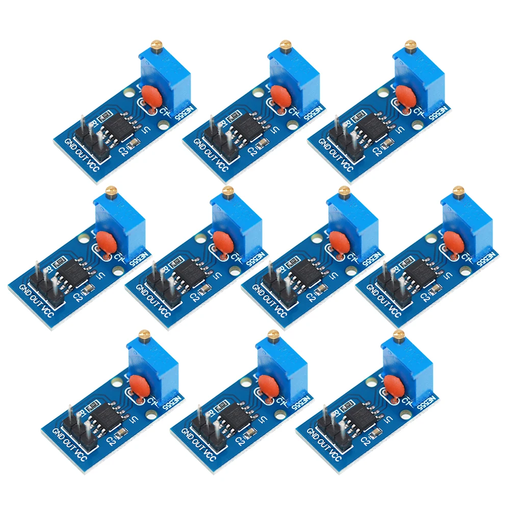 10Pcs 5V-12V NE555 Adjustable Resistance Frequency Pulse Generator Module Single Channel Output Module