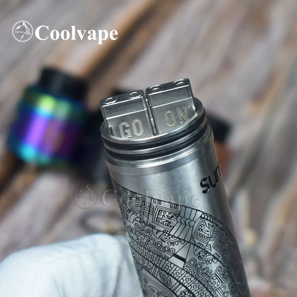 Coolvape 528 GOON 25 RDA Thép Không Gỉ Rda Atomizer Rộng Lỗ Khoan Nhỏ Giọt Đầu 25Mm PEEK Chất Cách Điện Vs Tông GEN 25 RDA