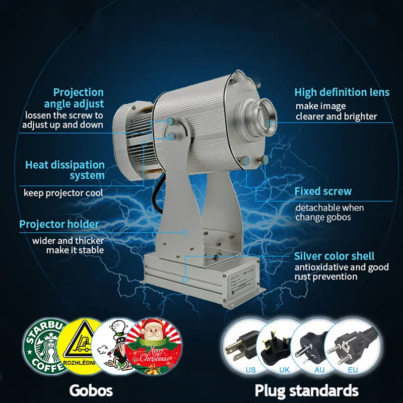 40W Outdoor Laser Logo Projector Custom For advertising Gobo Rotation Proyector Adjustable Lens Marketing y Publicized Hot Sale