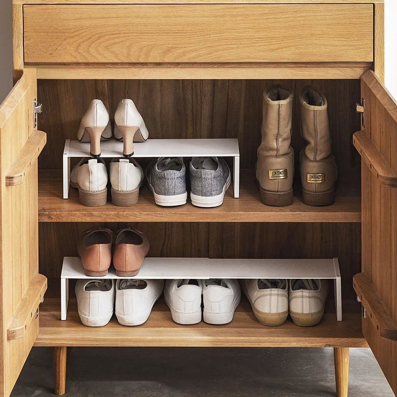 

Shoe Cabinet Retractable Shelf Organizing Storage Rack Layered Partition Household Space-Saving Shoe Rack