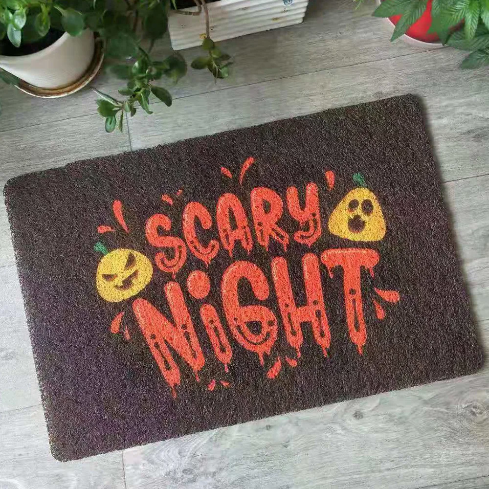 

Door Mat Halloween Pads Home Doormat Kitchen Bath Bedroom Living Room Carpet PVC Anti-slip Mat Custom Dustproof Hallway Entrance