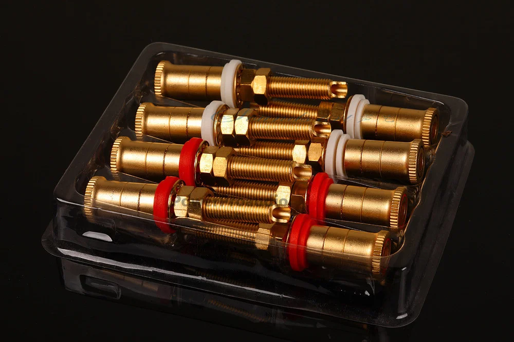 

8pcs/set Gold Plated Copper Speaker Binding Posts Terminal Connectors WBT style