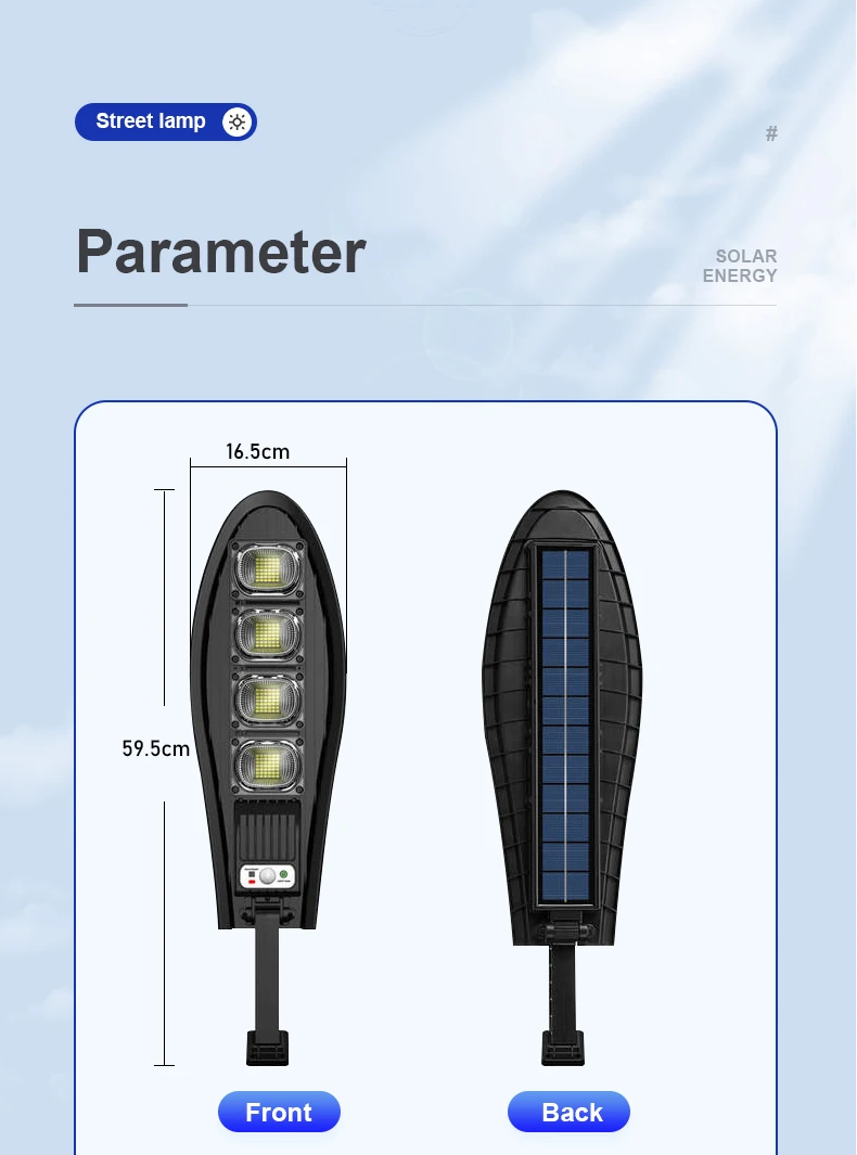 مصباح شمسي LED قوي 80W مع حساس حركة PIR – إضاءة خارجية ذكية للمنازل والحدائق