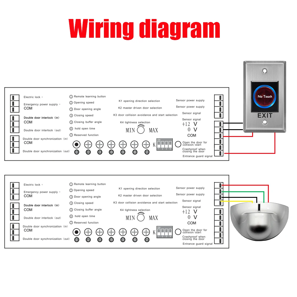 Automatic system for home Office Supermarket swing door220V 90 Degree Automatic Door Lock Electric Door With Remote Control 110V