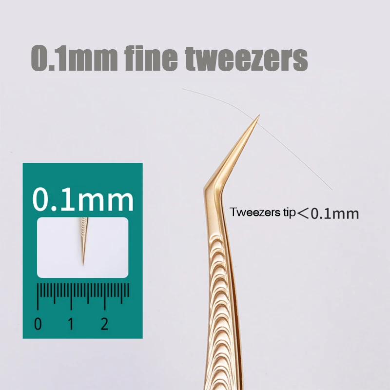 High quality eyelashes tweezers Anti-slip Design 3D 6D Lashes Extensions tweezers 100% Closed High Gold false eyelashes Tweezers