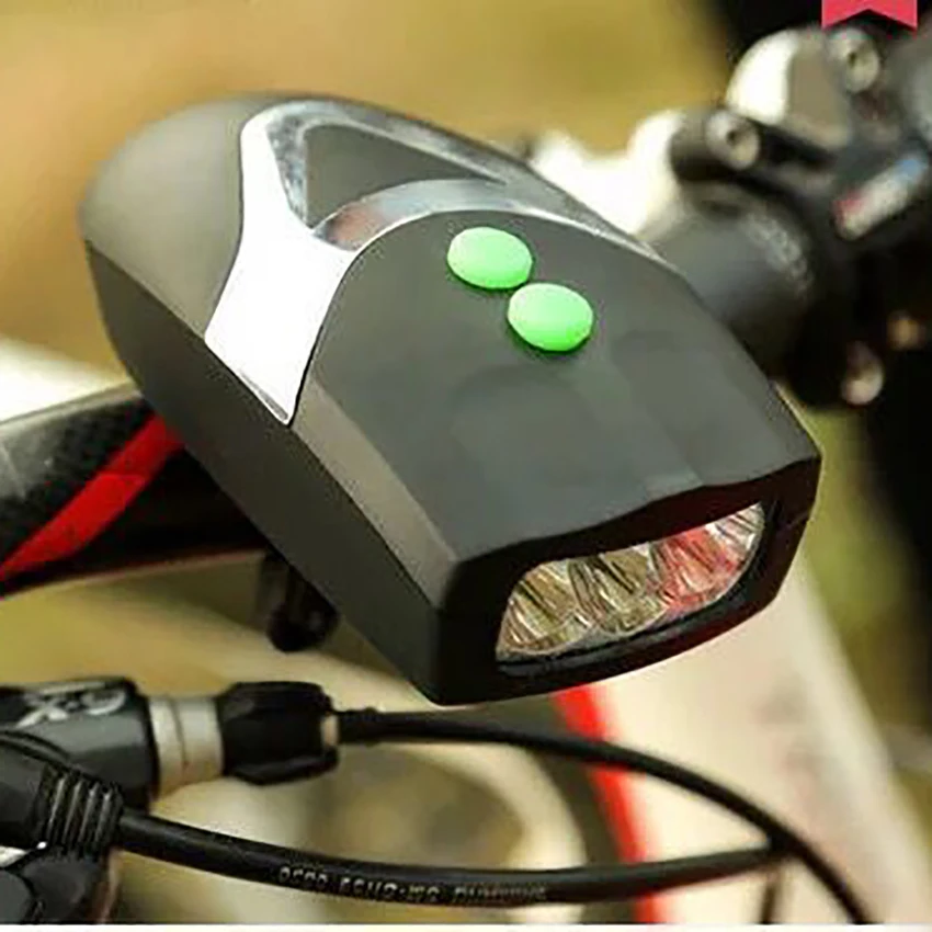 3 Led Fietsverlichting, Super Heldere Fiets Voorlicht, Waterdicht 3 Modi Fietsen Licht Zaklamp Zaklamp Zaklamp Met Hoorn, Zwart, Oranje
