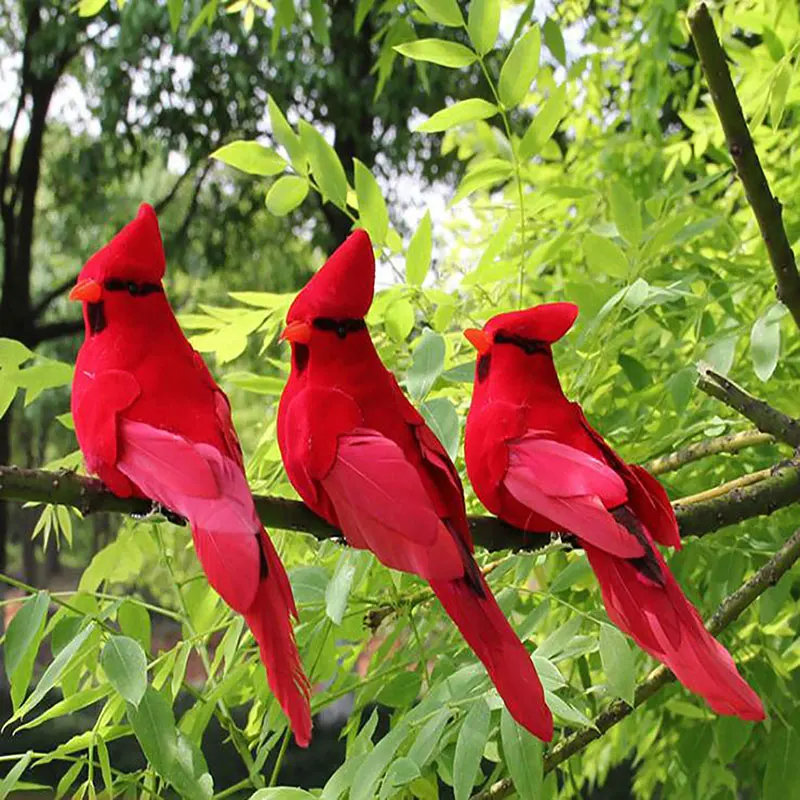 1PCS Creative Foam Feather Artificial Parrots Imitation Bird Model Home Outside Garden Wedding Decoration Ornament DIY Party