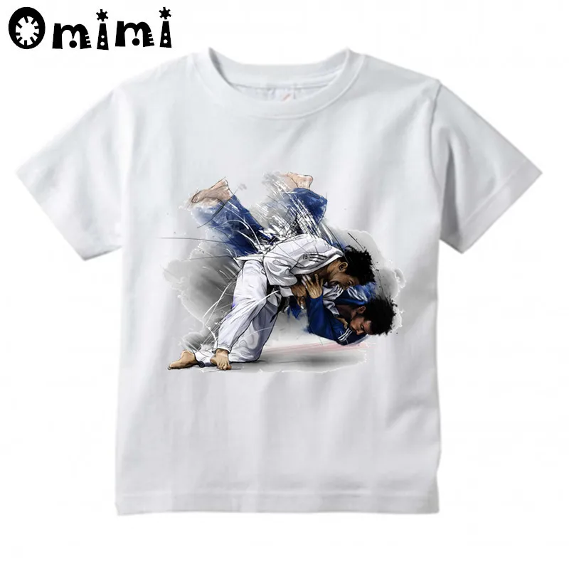 Kids Evolution Of A judo Design T Shirt Boys and Girls Great Casual Short Sleeve Tops Children's Funny T-Shirt