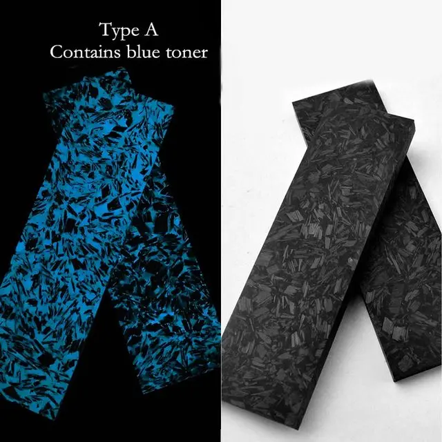 1Piece Noctilucent Marbled CF Carbon Fiber Block Ripple Resin Tool for DIY Knife Handle Craft Supplies