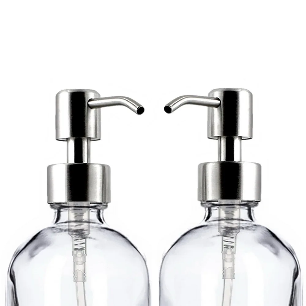 2 stรผcke 500ml Flรผssigkeit Seife Dispenser Leere Glas Pumpe Flaschen mit Edelstahl Pumpe fรผr Hand Sanitizer Desinfektions Gel shampoo