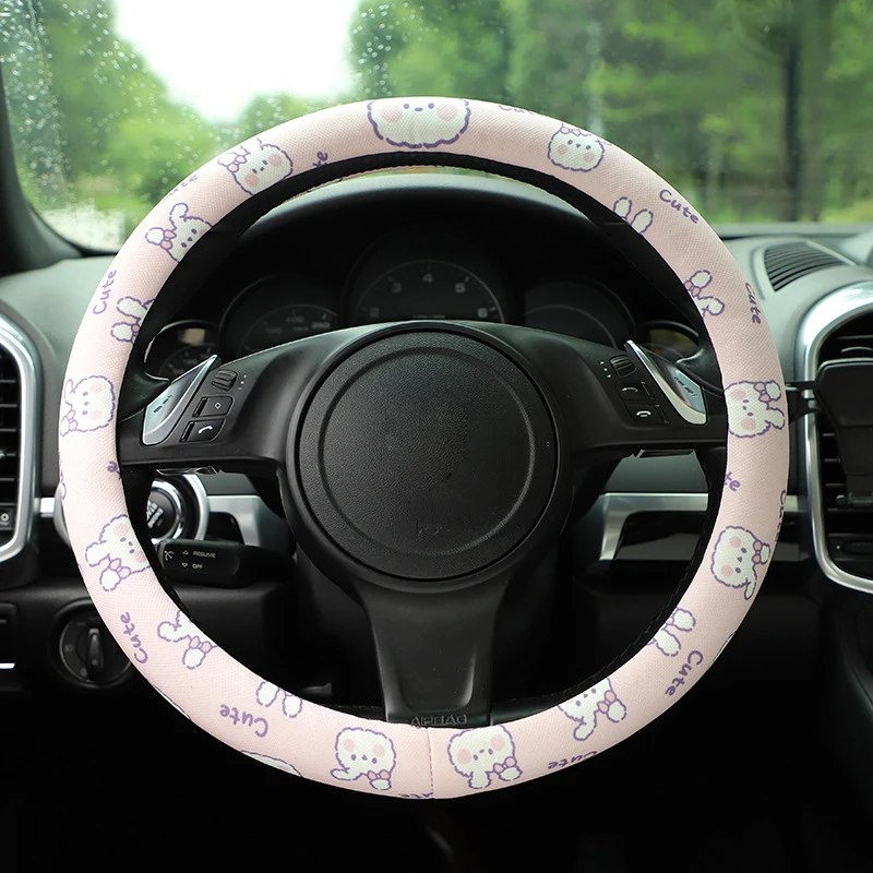 Ice silk printing car steering wheel cover fashion women's auto supplies car accessories cartoon steering wheel cover