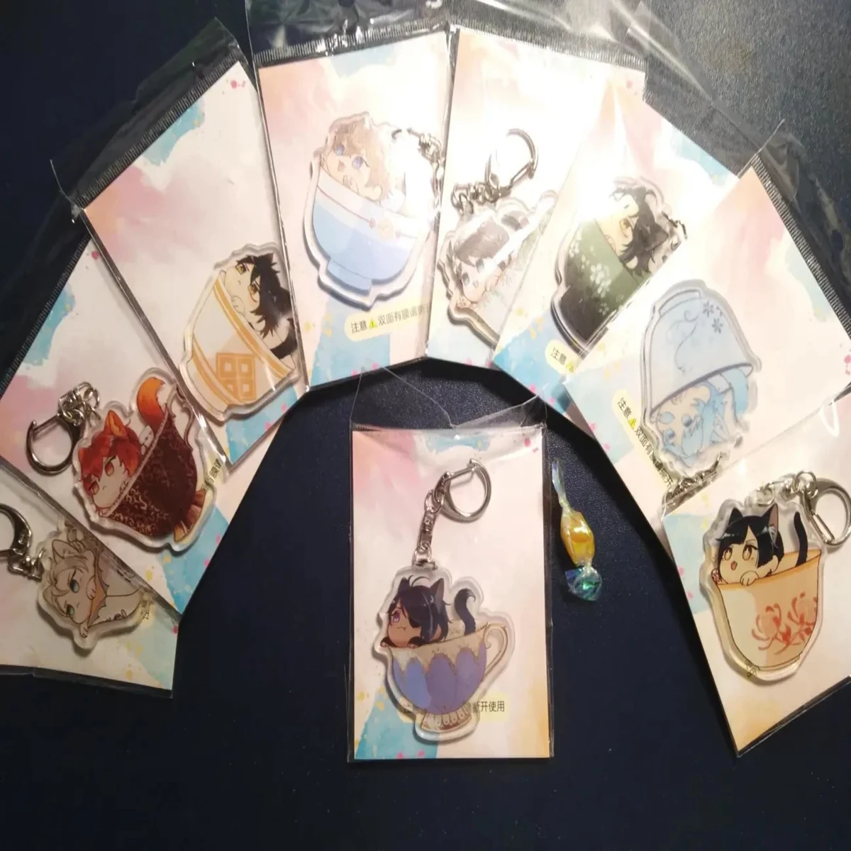 Q Edition Acrylic Keychain Kawayi Genshin Impact Anime Cosplay Super Cute Cat Style Character Accessories