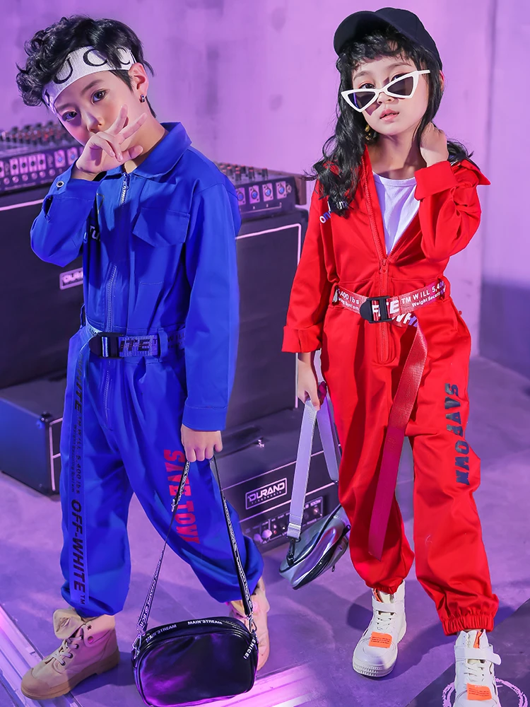 

Girls Jazz Modern Dancing Costumes Clothing Suits Kids Children's Hip Hop Dance wear Outfits Stage Costumes Coverall Clothes