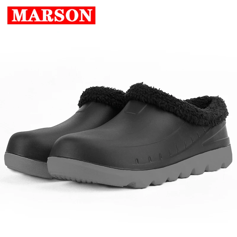 

Men Casual Shoes Kitchen Breathable Work Shoes Non-slip Waterproof Chef Shoes Warm Fur Zapatos Snow Boots Work Shoes Rain Boots