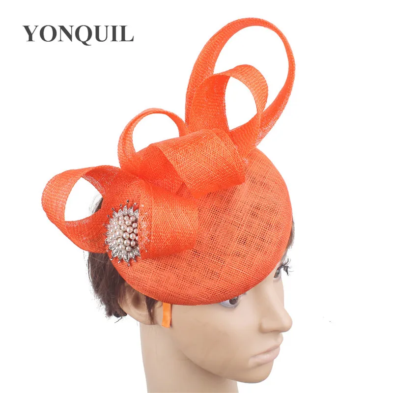 Nice Sinamay 4-Layer Women Fascinator Hat Hair Clip Elegant Ladies Party Dinner Chapeau Cap Race Derby Headwear Hoops Accessory