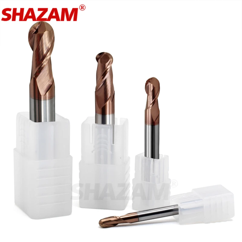 Milling Cutter Alloy Coating Tungsten Steel Tool Cnc Maching Hrc65 Ball Nose Endmills SHAZAM Top Milling Cutter Machine Endmill