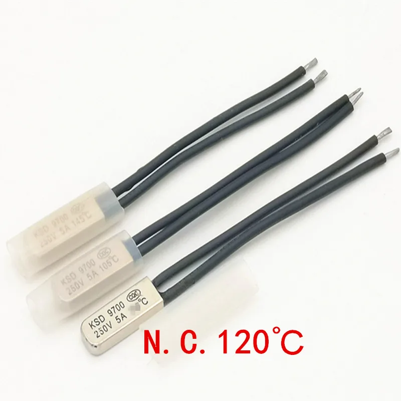 

100 pcs/lot) 120C KSD9700 Normally Close Thermostat, Temperature Switch, NC 120 Celsius, Bimetal Disc.