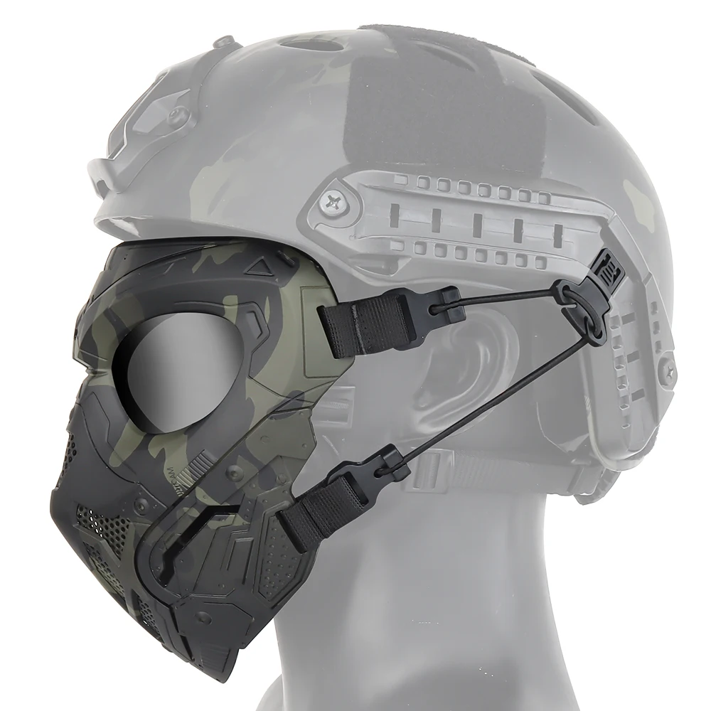 DulMilitary Airsoft Full Face Mask, Sunker, Paintball, Sauna, Buccal, Facial Protective, Equipment, Accessrespiration