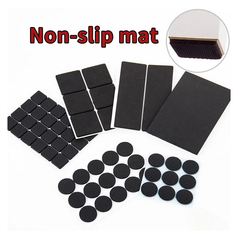 48pcs Self Adhesive Furniture Leg Pad Anti Slip Stools Table Foot Cap Cover Anti Scratch Eva Felt Rug Chair Mat Floor Protector