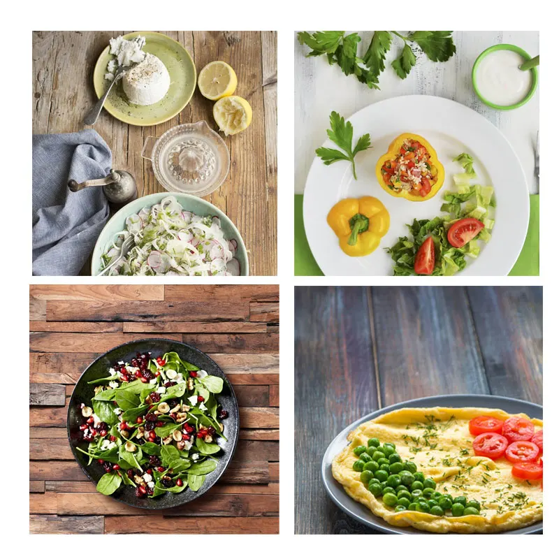 Retro Wood Board Backdrop Food Photography Background Texture Studio Video Photo Backgrounds Props Decoration 60x60cm