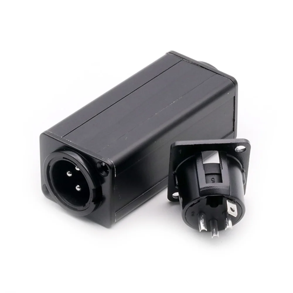 1pc High Quality Black 3Pins XLR Straight Adapter Panel Mount Connector Male to Female Extension Adapter