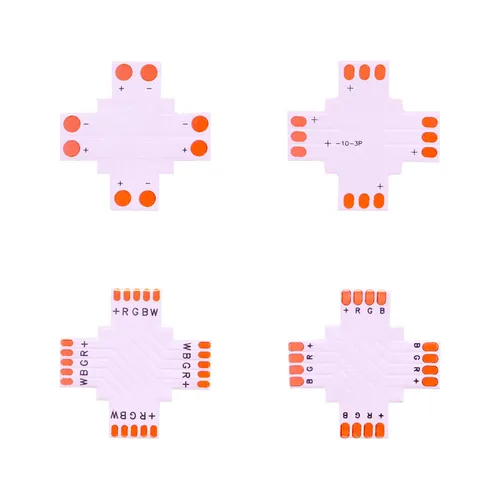 Imagen 2 del producto Conector LED sin soldadura de 2/3/4/5 pines, 10mm, conector de esquina en forma de T/L/X para tira de luz Led RGB WS2811 WS2812 3528 5050