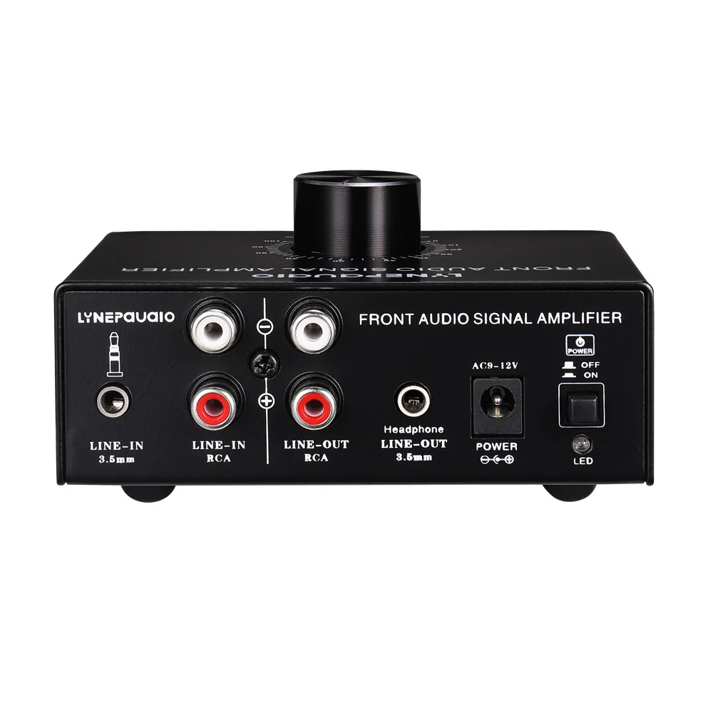 

Front stereo signal amplifier, headphone, speaker amplifier, with volume control, dual audio source, lossless