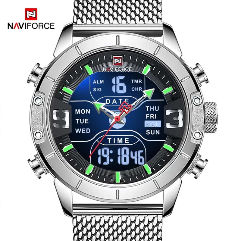 

NAVIFORCE Men's Watch Luxury Brand Men Military Sports Watches Quartz Digital Analog Dual Display Waterproof Wrist watch For Men