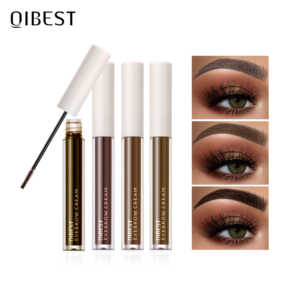 QIBEST 5 Colors Waterproof Eyebrow Cream Long Lasting  Eye Brow Gel Natural Professional Eyebrow Gel Eye Smooth Makeup Cosmetics