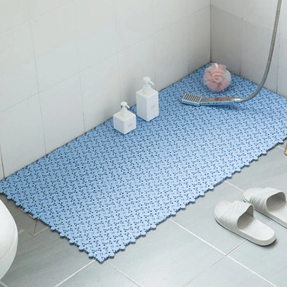 Hot Solid Color Anti-Slip Shower Bath Mat Massage Carpet Home Bathroom Kitchen Toilet Cushion Cover