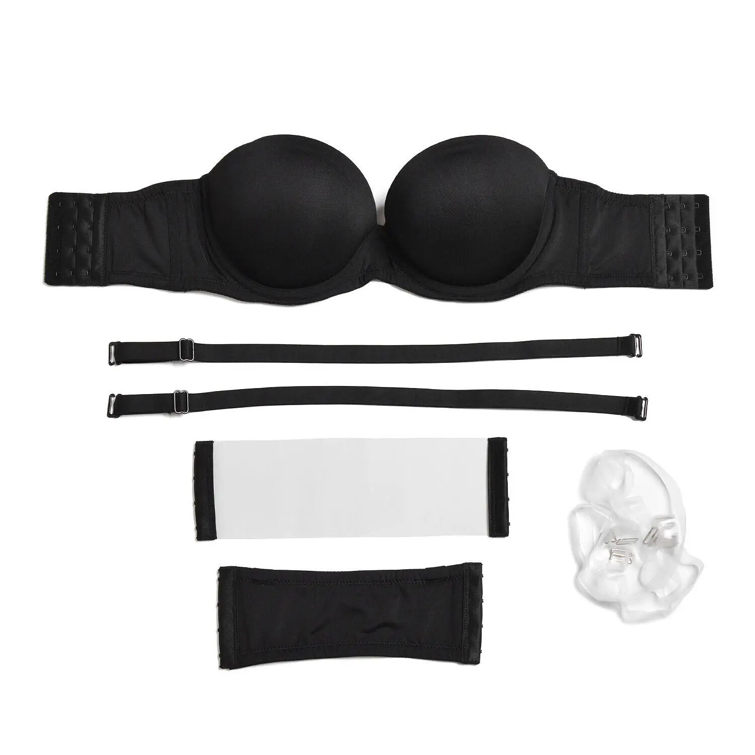 New Hot Women Sexy Push Up Padded Bra Invisible Backless Low Anti-slip Strapless Bras Adjusted Convertible Everyday Wire Bone