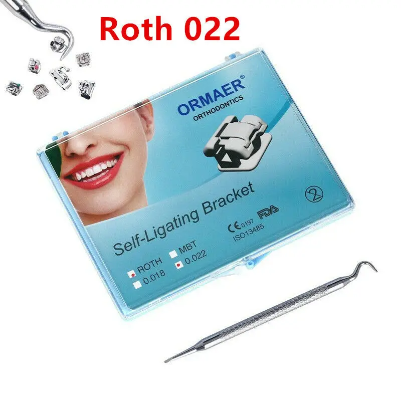 1Box Dental Orthodontic ORMAER Self-Ligating Brace Roth/MBT 022