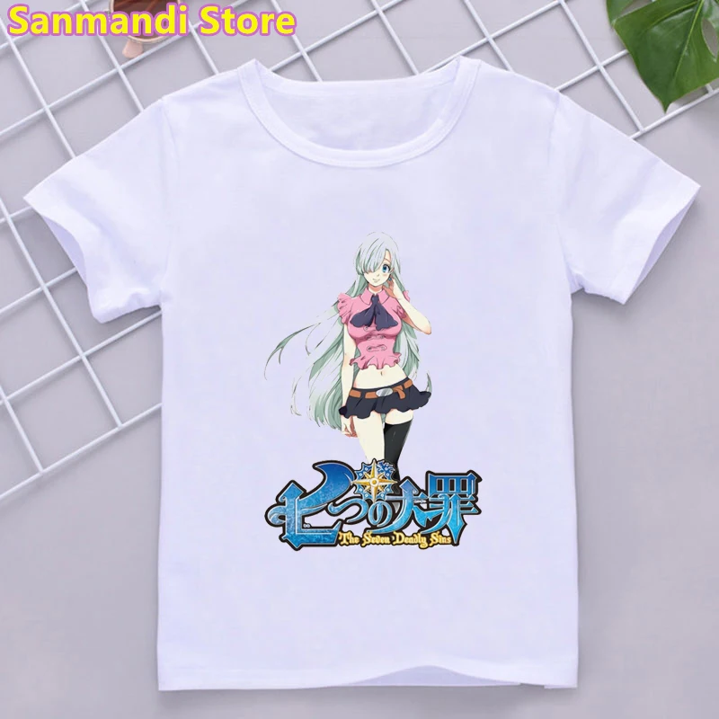 Camiseta con estampado De Anime para niños y niñas, camisa con estampado De Seven Deadly Sins, ropa De Anime japonés, Tops De verano