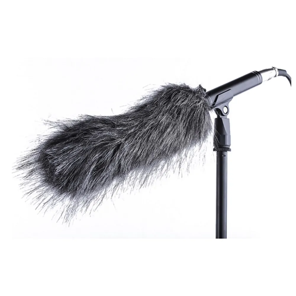 Outdoor Pop Filter Mic Pelzigen Windschutzscheibe Muff Winddicht Mikrofon Hülse Mikrofon Abdeckung Dead Cat Für Interview Dropshipping – Detail 7