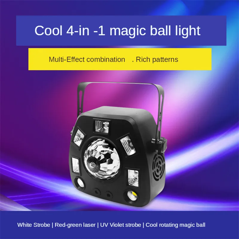 

Disco Laser Light Projector Dj Lights Equipment Dmx Party Lamp Stage Lighting Effect Home Ktv 4in1 Pattern Effect R&G Audio Led