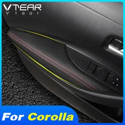 Vtear Door Armrest Anti-dirty Leather Cover Interior Accessories Car Anti Scratch Decoration Parts For Toyota Corolla Sedan 2023