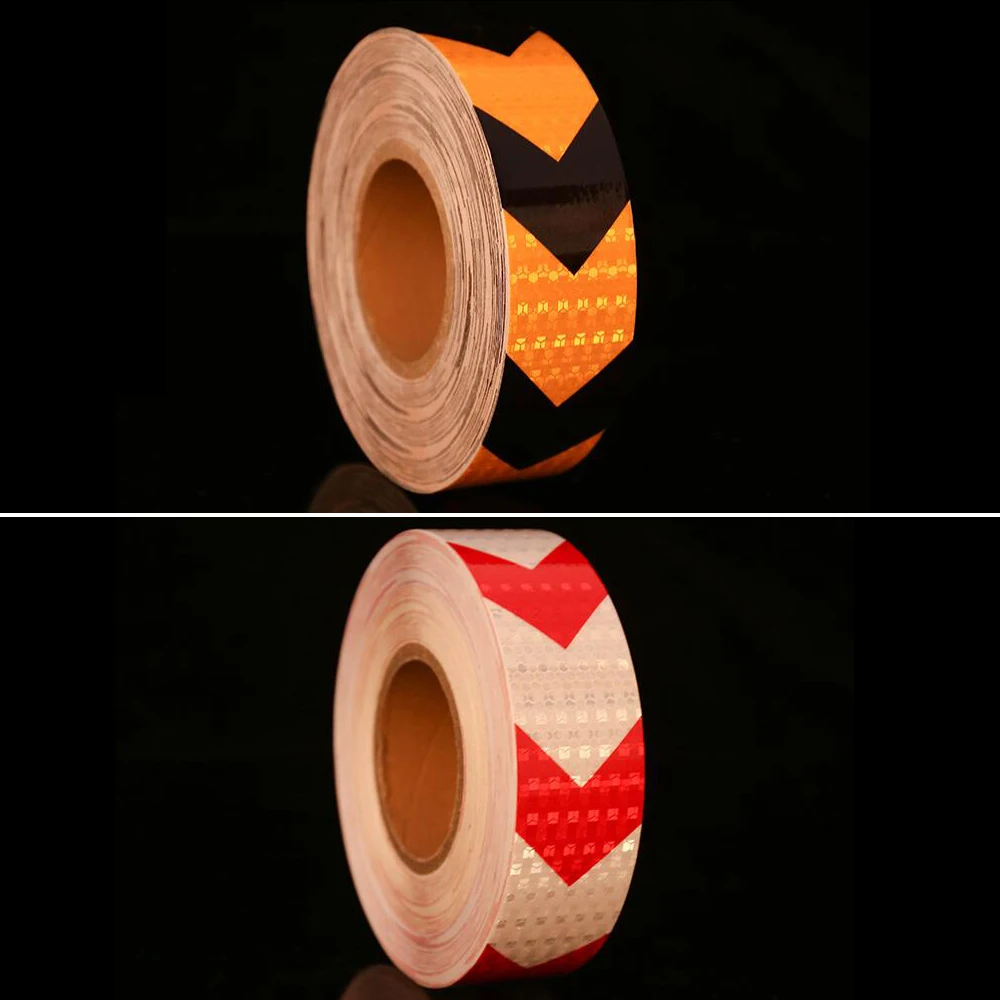 5 cm x 50 m/Roll Hoge Zichtbaarheid Waarschuwing Mark Reflecterende Tape Auto Vorm Veiligheid Reflector Strip Zelfklevende auto Sticker