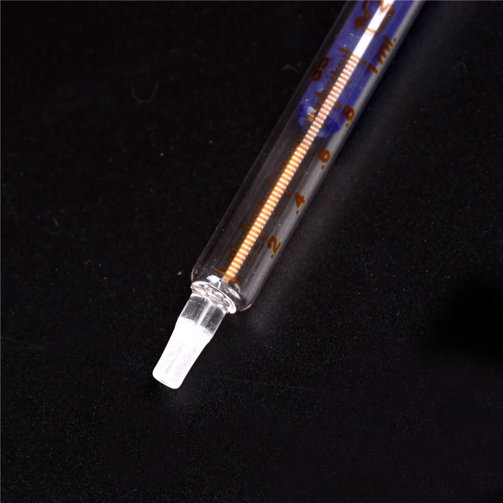 Jarum Suntik Kaliber: 4Mm Kapasitas: 1ML Biru Kaca Syringe Injector Gelas Laboratorium Sampler