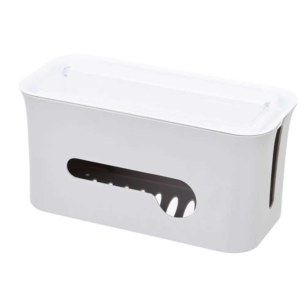 

Cable Management Box Cord Box Power Stripe Cable Hider Box Wires Hider for Home Office Desk Surge Protector Cover Grey