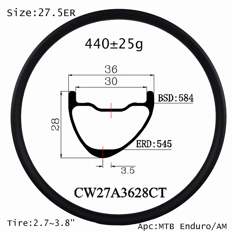 To Balance Asymmety Carbon Mtb Bike Rim 27.5er 36mm 28mm Deep Disc Brake Hookless Special Fit Rear Wheel Easy Uphill Save Power