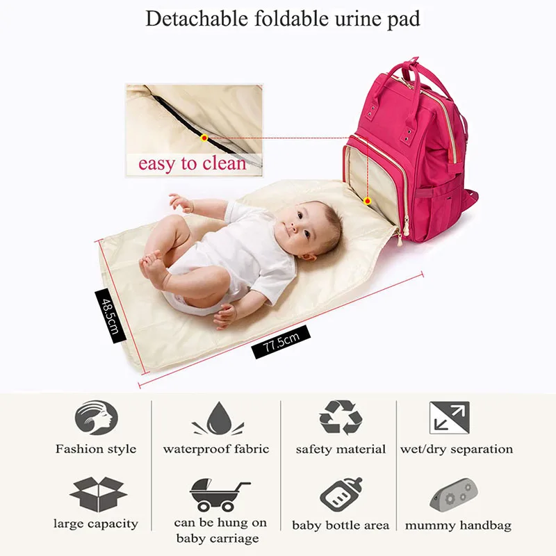 Mummy Maternity Diaper Bag Large Capacity Nappy Bag USB Interface Nursing Travel Backpack Stroller Waterproof Storage Bag kid