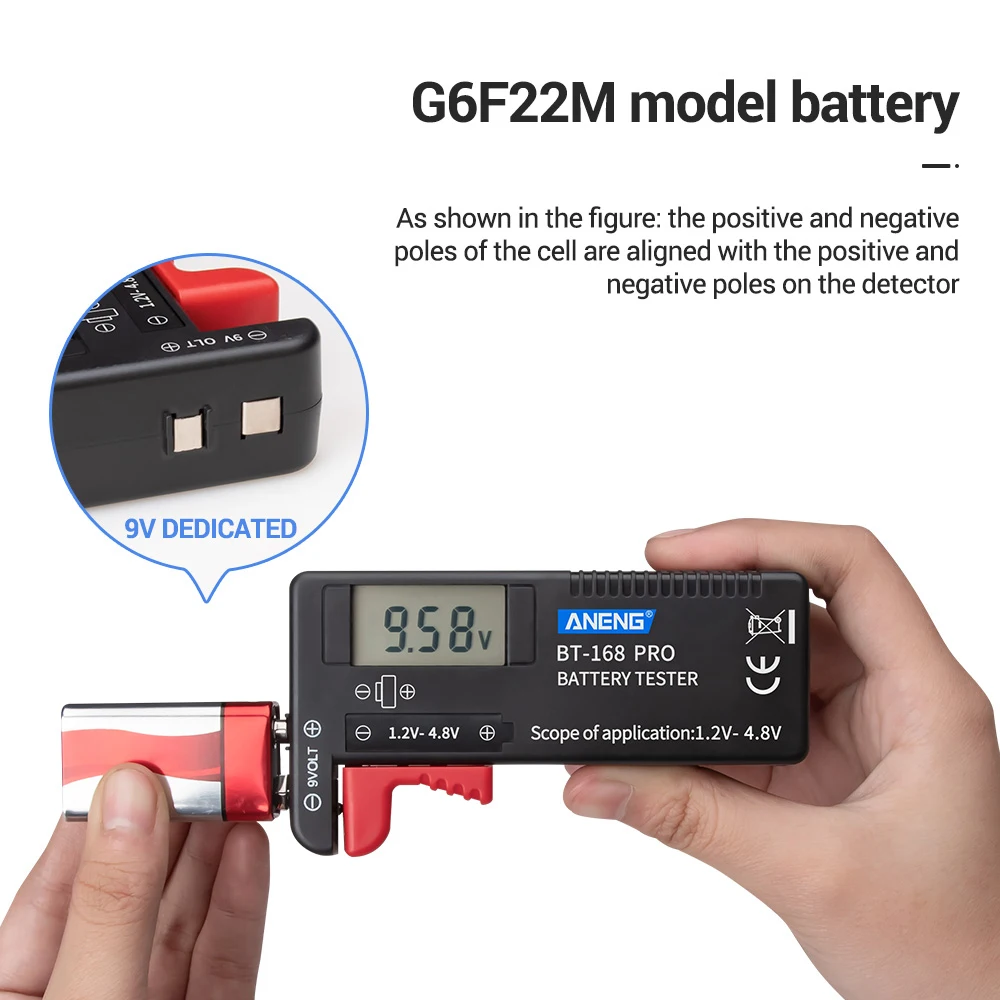 Hot!BT-168 PRO Digital Battery Capacity Tester for 18650 14500 Lithum 9V 3.7V 1.5V Cell C D Batteries Tester M05 20 Dropship