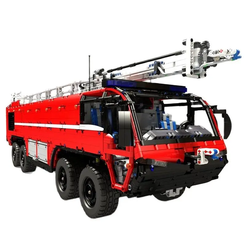 New Christmas Gifts flagship Fire Fighting MOC-4446 Airport Crash Tender Boat Building Blocks Crane City Firefighter Bricks Toys